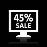 Computer Monitor icon on a black background - WhiteSeries N124