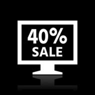 Computer Monitor icon on a black background - WhiteSeries N125