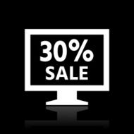 Computer Monitor icon on a black background - WhiteSeries N126