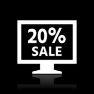 Computer Monitor icon on a black background - WhiteSeries N128