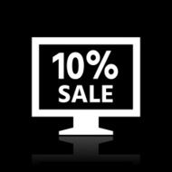 Computer Monitor icon on a black background - WhiteSeries N130