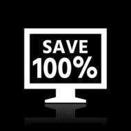 Computer Monitor icon on a black background - WhiteSeries N131
