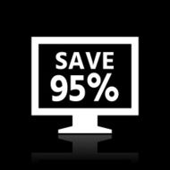 Computer Monitor icon on a black background - WhiteSeries N132
