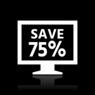 Computer Monitor icon on a black background - WhiteSeries N135