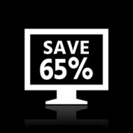 Computer Monitor icon on a black background - WhiteSeries N136