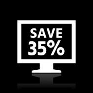 Computer Monitor icon on a black background - WhiteSeries N141