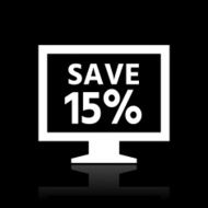 Computer Monitor icon on a black background - WhiteSeries N144