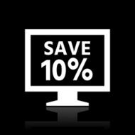 Computer Monitor icon on a black background - WhiteSeries N145
