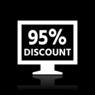 Computer Monitor icon on a black background - WhiteSeries N146