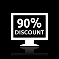 Computer Monitor icon on a black background - WhiteSeries N147