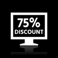 Computer Monitor icon on a black background - WhiteSeries N149