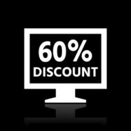 Computer Monitor icon on a black background - WhiteSeries N151
