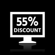 Computer Monitor icon on a black background - WhiteSeries N152