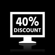 Computer Monitor icon on a black background - WhiteSeries N155