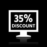 Computer Monitor icon on a black background - WhiteSeries N156