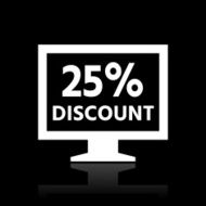 Computer Monitor icon on a black background - WhiteSeries N157