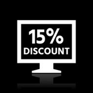 Computer Monitor icon on a black background - WhiteSeries N158