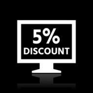 Computer Monitor icon on a black background - WhiteSeries N159