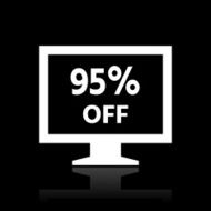 Computer Monitor icon on a black background - WhiteSeries N160