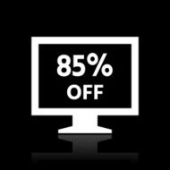 Computer Monitor icon on a black background - WhiteSeries N161