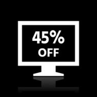 Computer Monitor icon on a black background - WhiteSeries N163