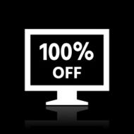 Computer Monitor icon on a black background - WhiteSeries N164