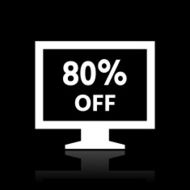 Computer Monitor icon on a black background - WhiteSeries N165