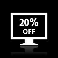 Computer Monitor icon on a black background - WhiteSeries N168