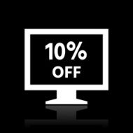 Computer Monitor icon on a black background - WhiteSeries N169
