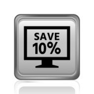 Computer Monitor icon on a square button - SteelSeries N168