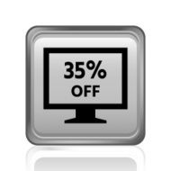 Computer Monitor icon on a square button - SteelSeries N186