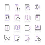 Literature and e-reading icons set 1 N2