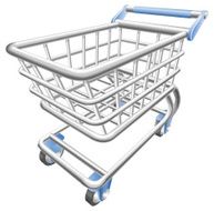 Shiny shopping cart trolley vector illustration