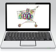 Laptop Computer Binary Shopping Cart