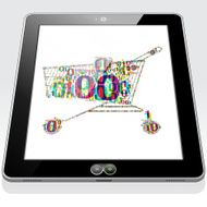 Tablet PC Front Tilted Binary Shopping Cart