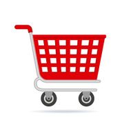 Empty Red Shopping Cart