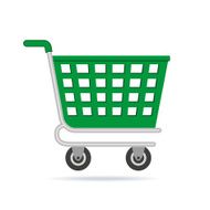 Empty Green Shopping Cart