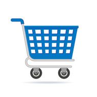Empty Blue Shopping Cart