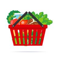 Shopping Basket Filled With Groceries