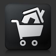 Black square button with Shopping Cart and House N2
