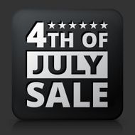 Black Square Button with 4th of July Sale Icon N2