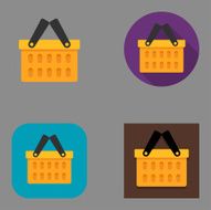Flat Shopping Basket icons