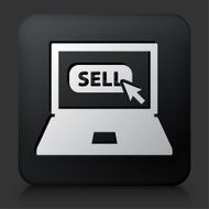 Black Square Button with Sell Sign on Laptop N2
