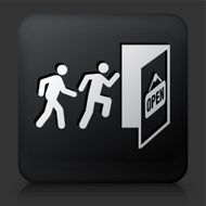 Black Square Button with Open Store Icon N2