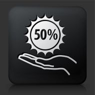 Black Square Button with 50 Discount N2