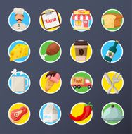 Food Delivery Flat Icon Set