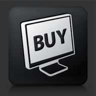 Black Square Button with Buy Sign on Computer N2