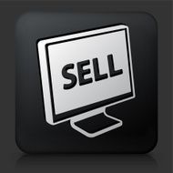 Black Square Button with Sell Sign on Computer N2