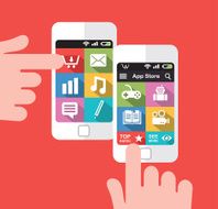 Smartphone with application store screen interface