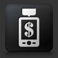 Black Square Button with Phone Credit Card Icon N2